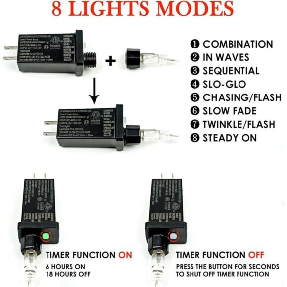 66ft 200 LED Red & White Fairy Lights - Waterproof Outdoor String Lights - Picture 5 of 6